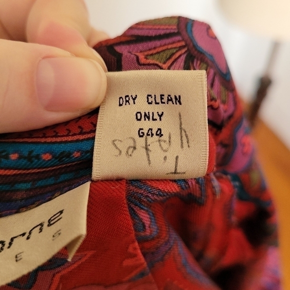 Vintage 70s Burgundy Paisley Button Front Long Sleeve Pleated Shirt Dress Size 4 - Picture 15 of 16